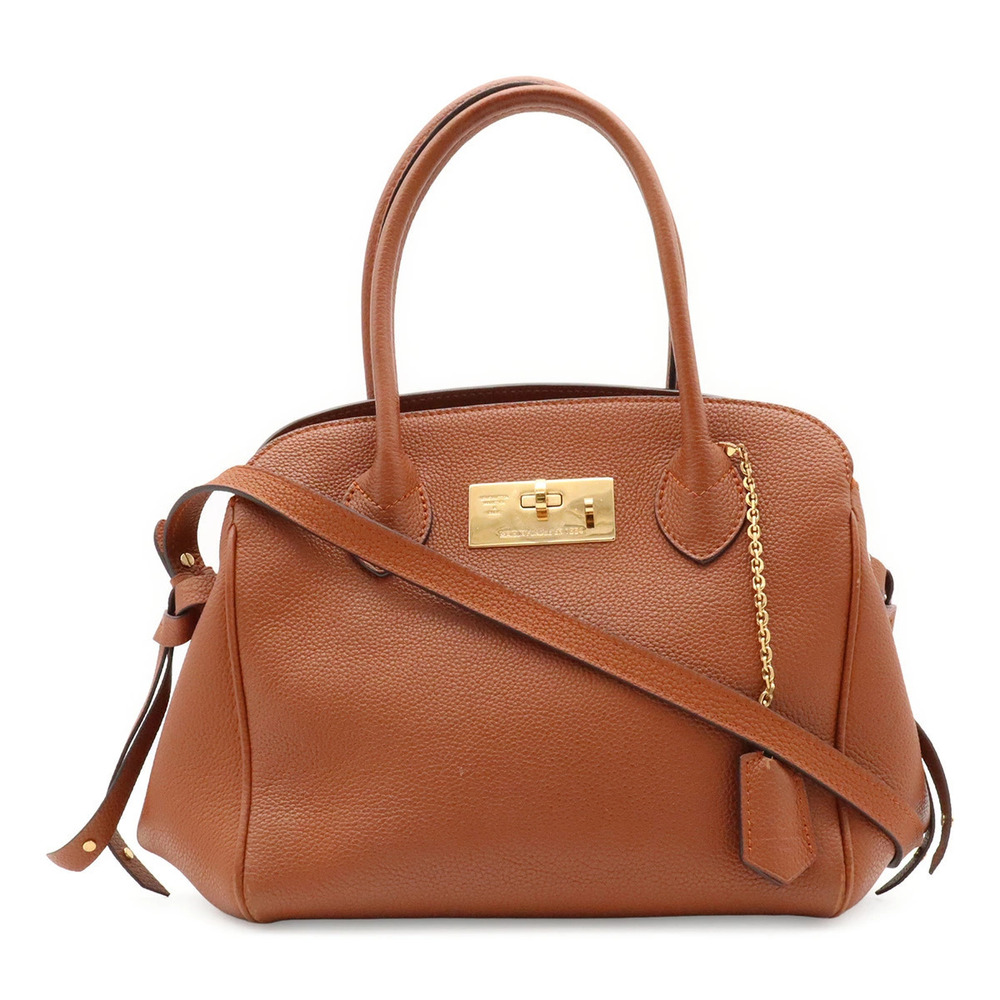 LOUIS VUITTON Mila Handbag Crossbody Bag Leather Brown